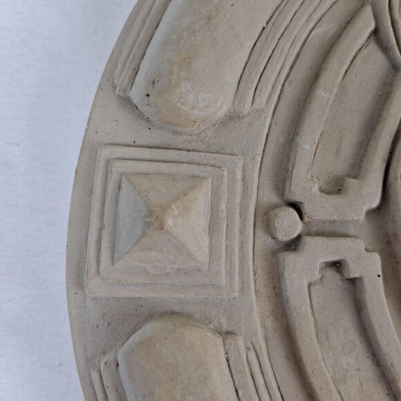 Handmade Vintage Ceramic Wall Hanging Cream Color 3D Relief Hangers on Back - Picture 3 of 11